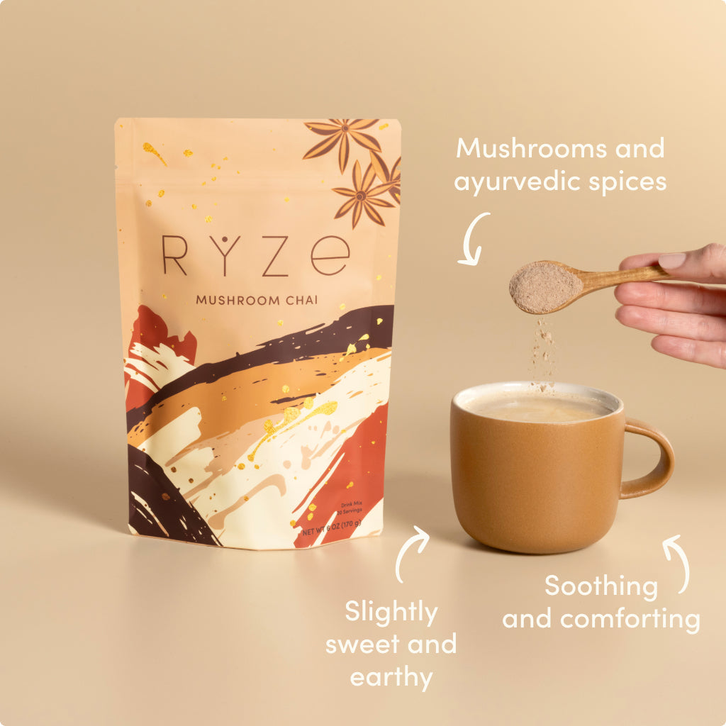 RYZE Mushroom Chai Starter Bag - Easy Store