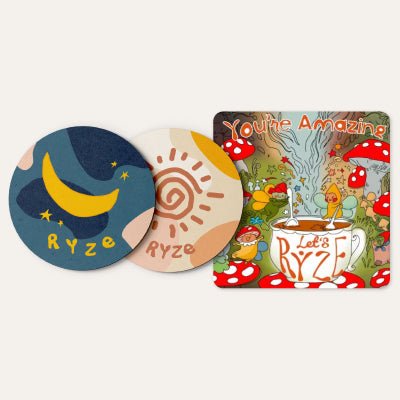 Coasters + Mushroom Magnet - Easy Choice