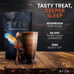RYZE Hot Cocoa - with 6 Sleep Superfoods to Help Fall Asleep and Stay Asleep - Daily Pick